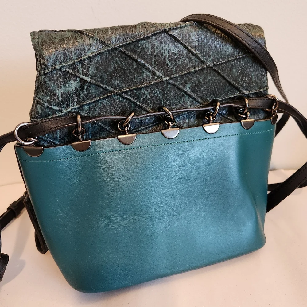 Coach Roxie with Snakeskin Quilting, Teal